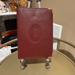 Cartier Paris Vintage Red Maroon Burgundy Bordeaux Leather Document Cards Case